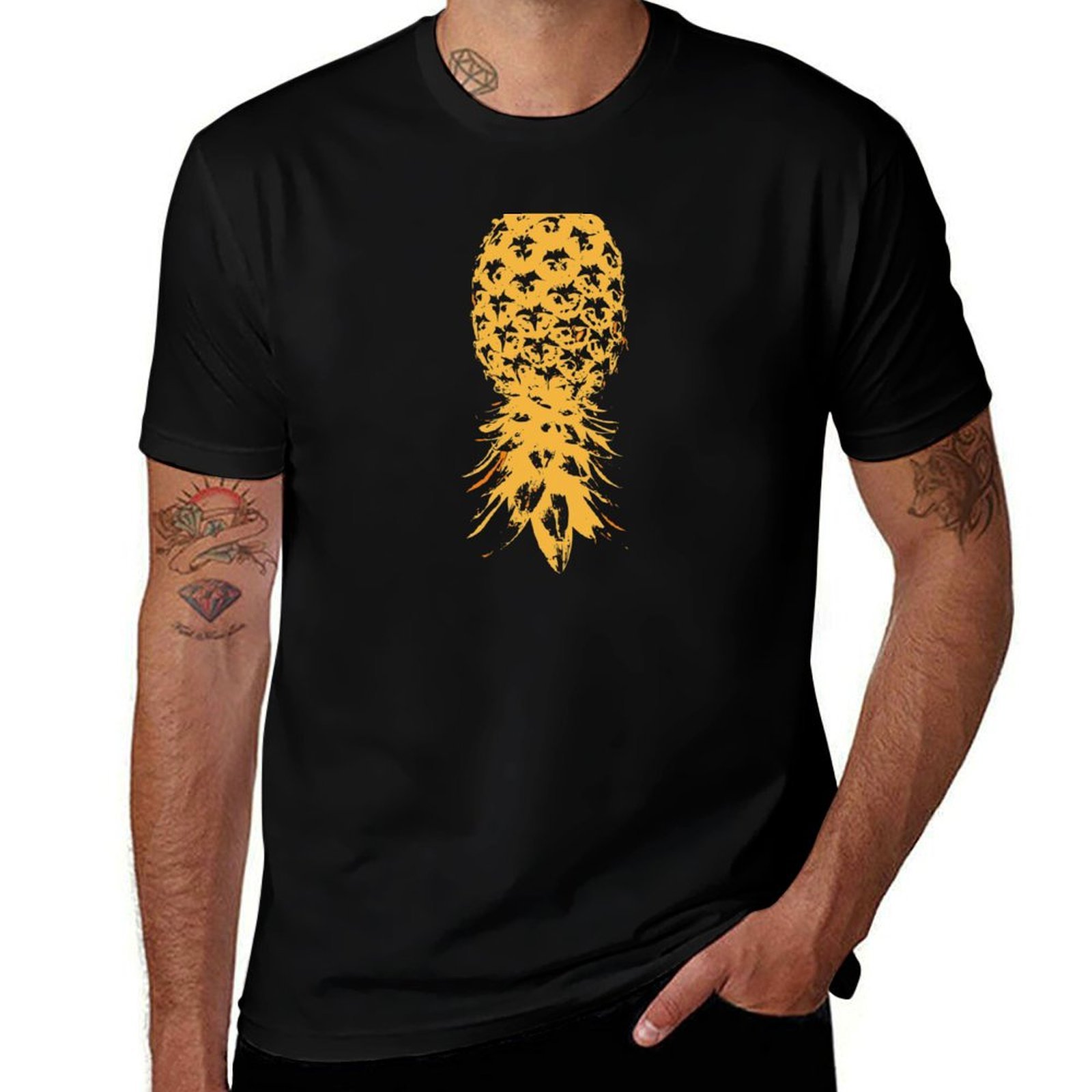 Luxury Men Lifestyle - スインガーライフスタイル逆さまパイナップル Tシャツ男性 tシャツ高級 tシャツデザイナー男性 tシャツグラフィック tシャツ