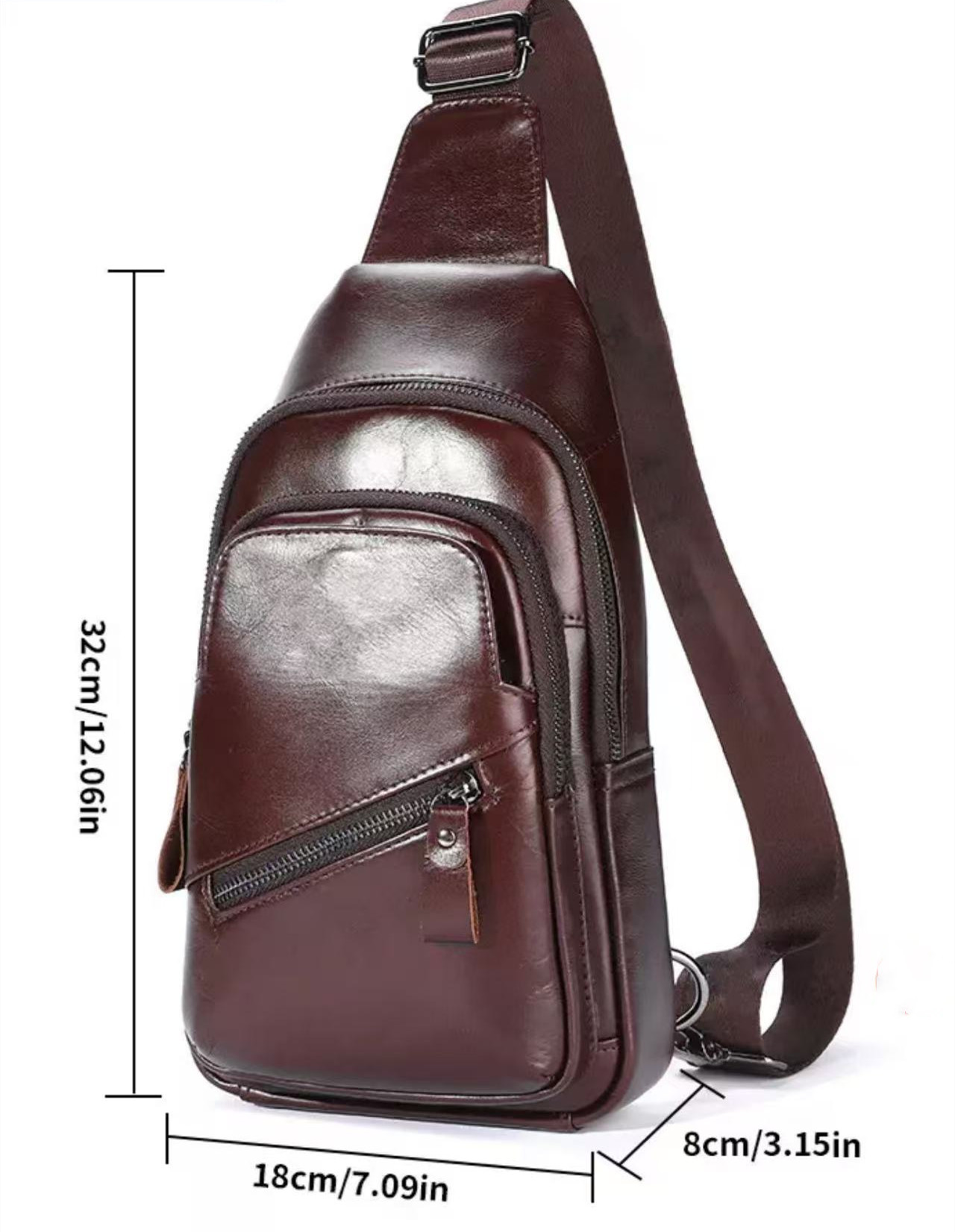メンズ トップグレイン カウハイド チェストバッグ - アク - Luxury Lifestyle Pack のレビューと価格